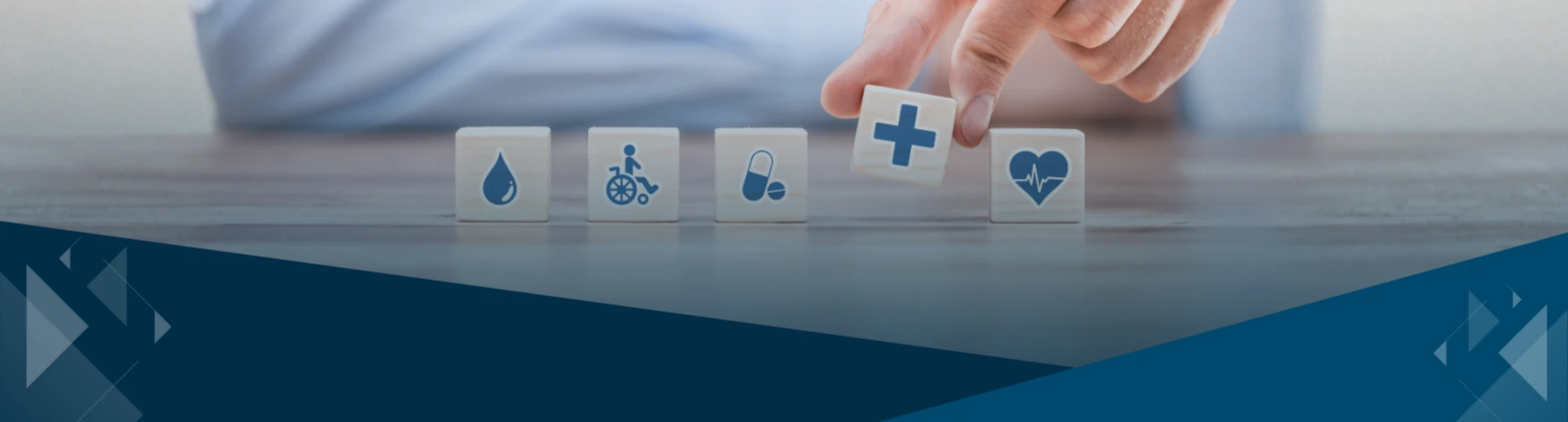 Medical icons on blocks highlighting self-employed health insurance rules